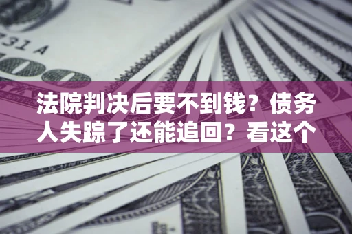 武汉法院判决后要不到钱？债务人失踪了还能追回？看这个方法！