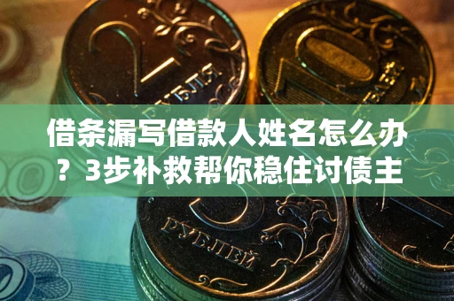 武汉借条漏写借款人姓名怎么办？3步补救帮你稳住讨债主动权
