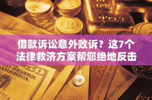 武汉借款诉讼意外败诉？这7个法律救济方案帮您绝地反击！