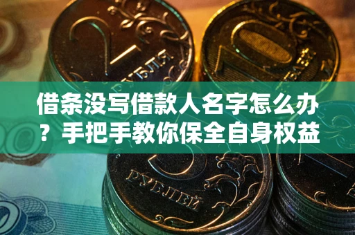 武汉借条没写借款人名字怎么办？手把手教你保全自身权益